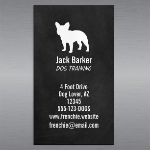 French Bulldog Silhouette Frenchie Pet Dog Visitekaartje Magneet