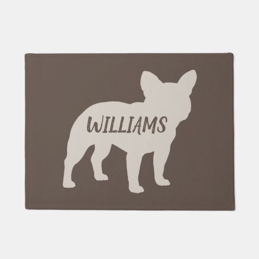 French Bulldog Silhouette Personalized Frenchie Deurmat (Voorkant)