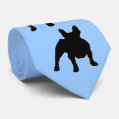 French Bulldog Silhouette Stropdas (Opgerold)