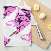 French Bulldog Silhouette Theedoek (Quarter Fold)