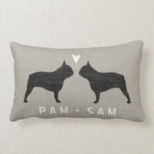 French Bulldog Silhouettes Love - Personalize Kussen