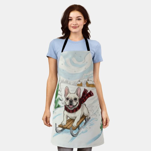 French Bulldog Sledding, Trivet Schort (Gedragen)