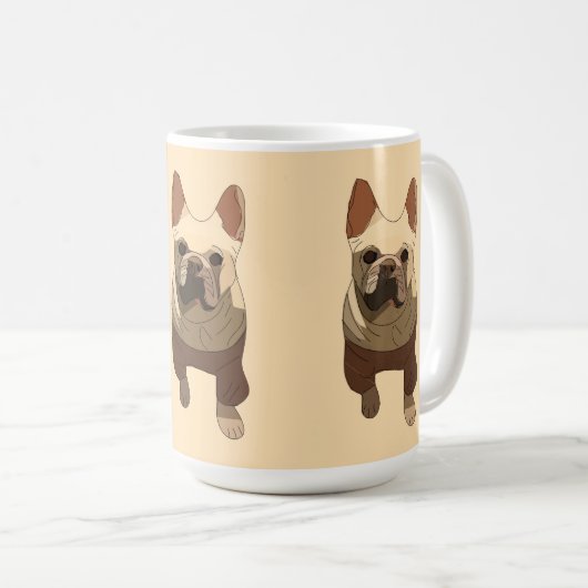 French Bulldog, Soft Peach Koffiemok (Voorkant rechts)
