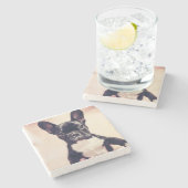 French Bulldog Stenen Onderzetter (Zijkant)