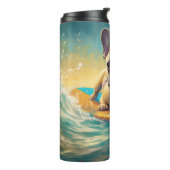 French Bulldog strand surfen schilderij  Thermosbeker (Gedraaid links)