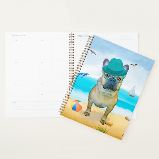 French Bulldog sur la plage (Devant avec enveloppe)