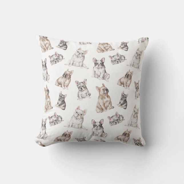 French Bulldog Throw Pillow Kussen (Voorkant)
