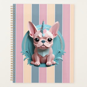French Bulldog Unicorn Pastel Papier Coupe Art