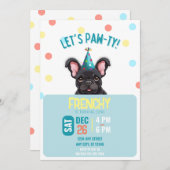 French Bulldog Verjaardag uitnodiging (Voorkant / Achterkant)
