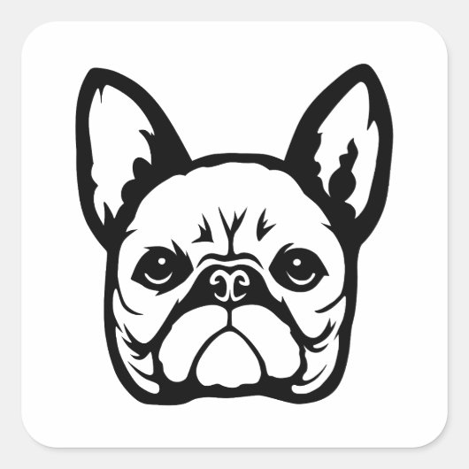 French Bulldog Vierkante Sticker (Voorkant)