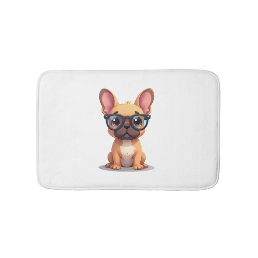 French Bulldog Wearing Glasses Copy Badmat (Voorkant)