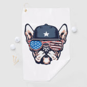 French Bulldog Weekend Party 4 juli Golfhanddoek (Insitu)