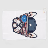 French Bulldog Weekend Party 4 juli Golfhanddoek (Horizontaal)