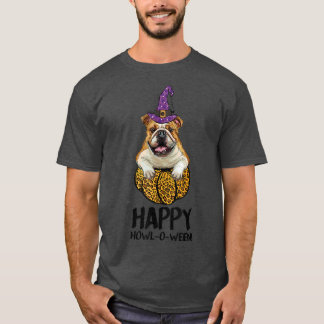 French Bulldog Witch Happy Howl O Ween Halloween D T-shirt