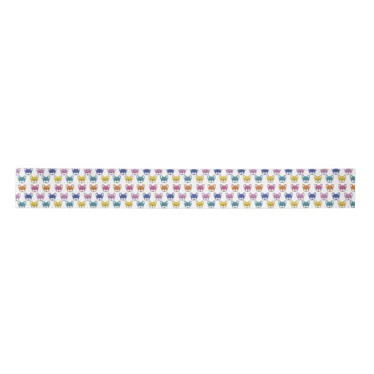 French Bulldogs Fun Animated Multicoloured Ribbon Lint (Voorkant)