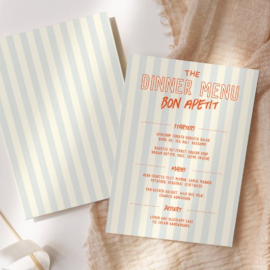French Cafe Dinner Wedding Menu Template