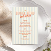 French Cafe Dinner Wedding Menu Template