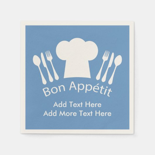 French Chef Bon Appetit Voeg je eigen tekst toe Servetten (Voorkant)
