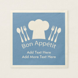 French Chef Bon Appetit Voeg je eigen tekst toe Servetten