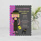 French Chic Girl Invitation de fête d'anniversaire (Debout devant)