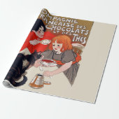 French Chocolate Party Steinlen Art Cadeaupapier (Uitgerold)