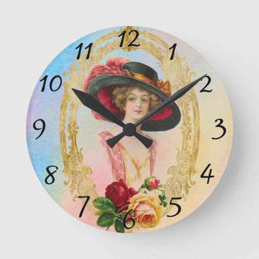 French Clock Vintage Ronde Klok (Voorkant)