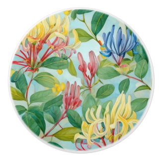 French Country Decor Honeysuckle Flowers Keramische Knop