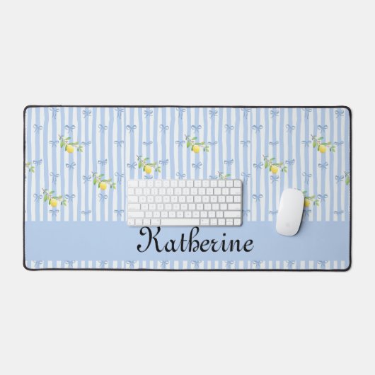 French Country Lemon – Blue Bow Name Pattern (Clavier et souris)