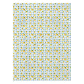 French Country Lemon Blue Floral Tile Pattern Tafelkleed (Voorkant)