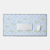 French Country Lemon – Blue Stripe Bow Pattern (Clavier et souris)
