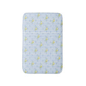 French Country Lemon  Blue Stripe Bow Pattern Badmat (Voorkant Verticaal)