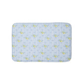 French Country Lemon  Blue Stripe Bow Pattern Badmat (Voorkant)