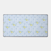 French Country Lemon – Blue Stripe Bow Pattern Bureaumat (Voorkant)
