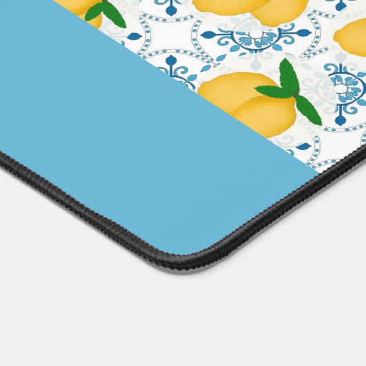 French Country Lemon Blue Tile Pattern (Coin)
