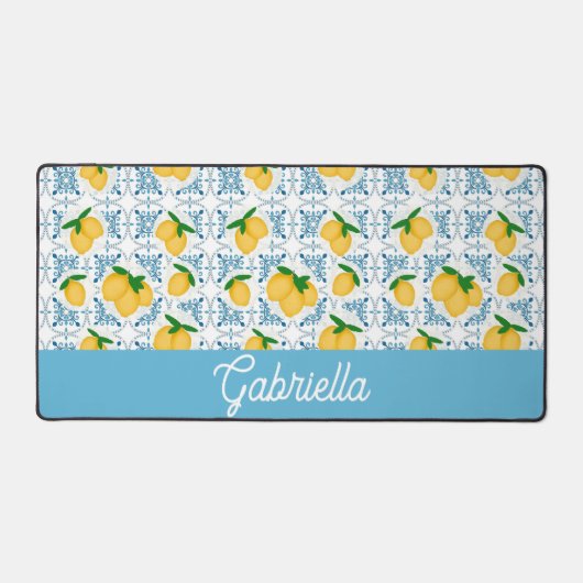 French Country Lemon Blue Tile Pattern (Recto)