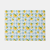 French Country Lemon Blue Tile Pattern Deurmat (Voorkant)