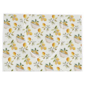 French Country Lemon Pattern Gift Bag Groot Cadeauzakje (Achterkant)