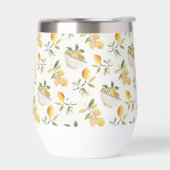 French Country Lemon Pattern Thermal Wine Tumbler (Gauche)
