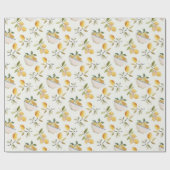 French Country Lemon Pattern Wrapping Paper Cadeaupapier (Vlak)