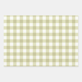 French Country Meadow Gingham - salie groen plaid. Inpakpapier Vel