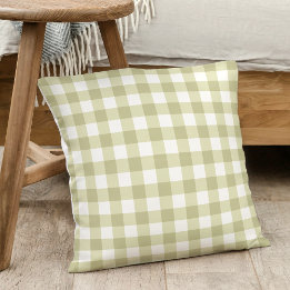 French Country Meadow Gingham - salie groen plaid. Kussen