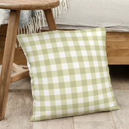 French Country Meadow Gingham - salie groen plaid. Kussen