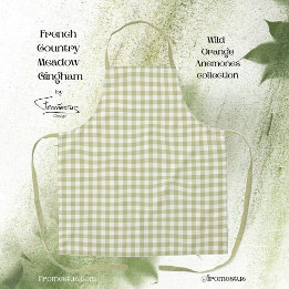 French Country Meadow Gingham - salie groen plaid. Schort