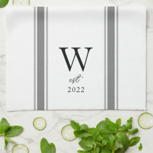 French Country Monogramme Serviette de cuisine nou