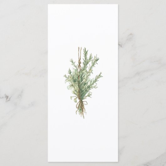 French Country Rosemary Sage Green Rustic Menu (Dos)