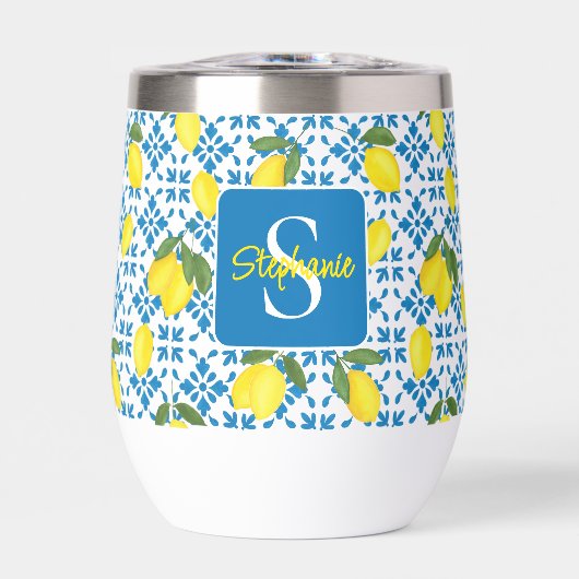 French Country Tile Lemon Pattern Name Monogram (Avant)