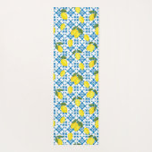 French Country Tile Lemons Pattern Name Monogram Yogamat (Achterkant)