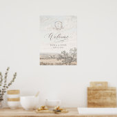 French Country Toile Wedding Welcome Poster (Cuisine)