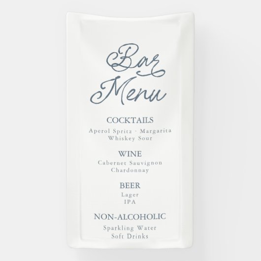 French Estate Wedding Bar Menu Sign Spandoek (Verticaal)