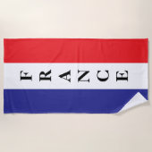 French flag of France personalized beach towel Strandlaken (Voorkant)
